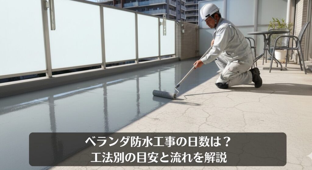 ベランダ防水工事の日数は?工法別の目安と流れを解説
