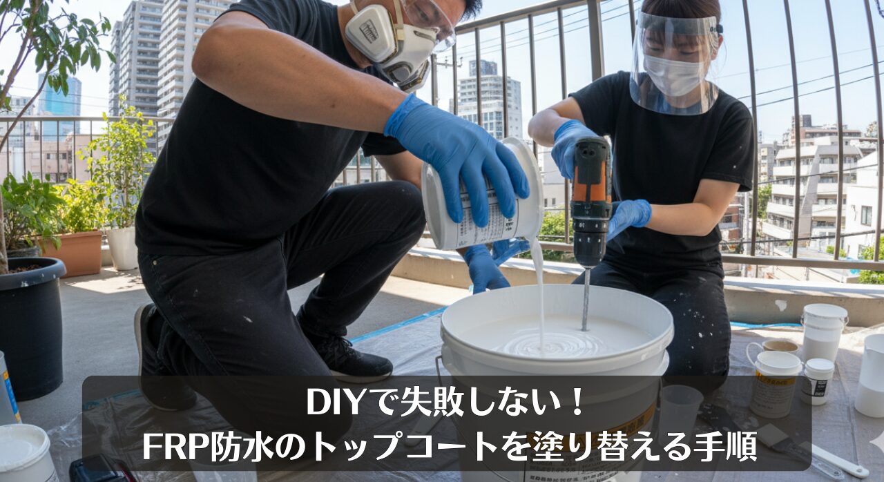DIYで失敗しない！FRP防水のトップコートを塗り替える手順