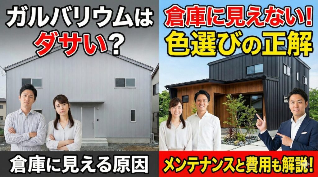 外壁ガルバリウムはダサい?倉庫に見えない色選びと20年後の真実