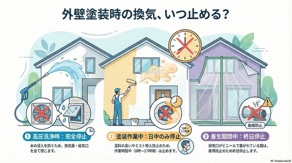 換気停止はいつからいつまで必要?