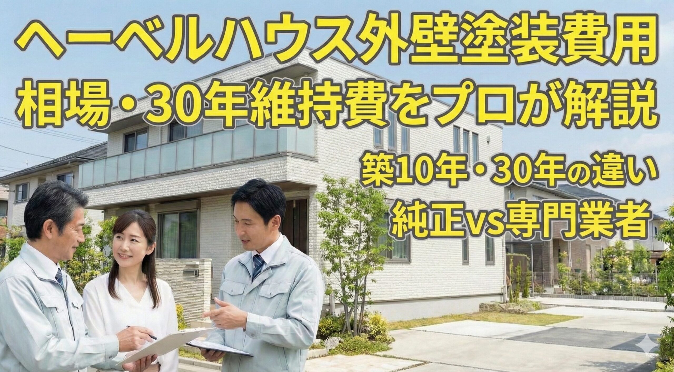 ヘーベルハウスの外壁塗装費用は？相場や30年の維持費をプロが解説