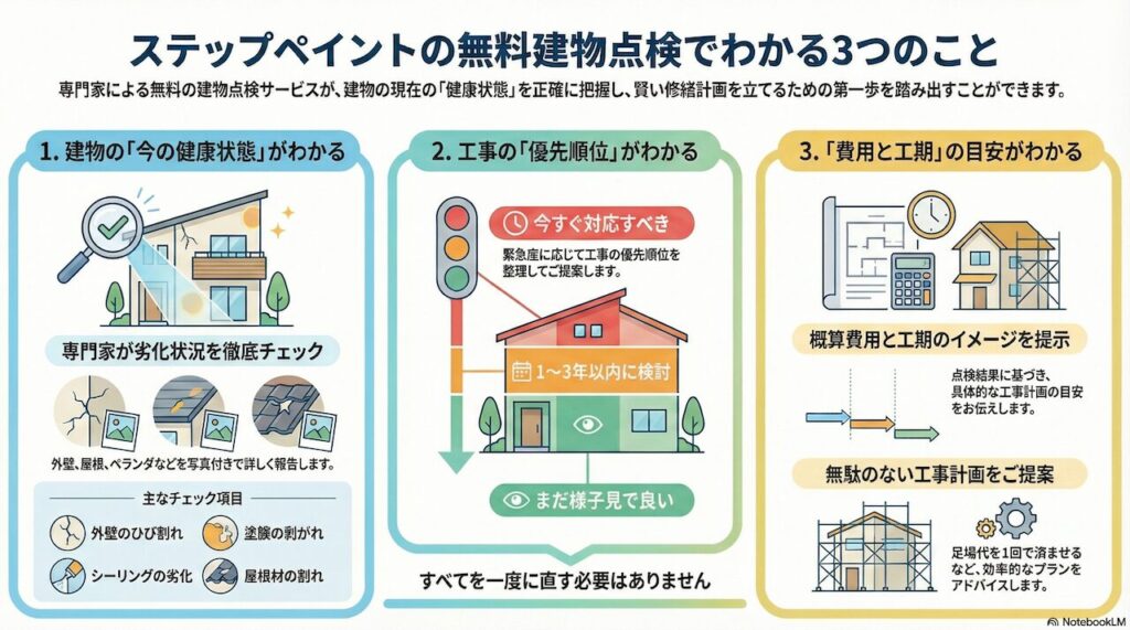 ステップペイントの無料点検で分かる3つのこと