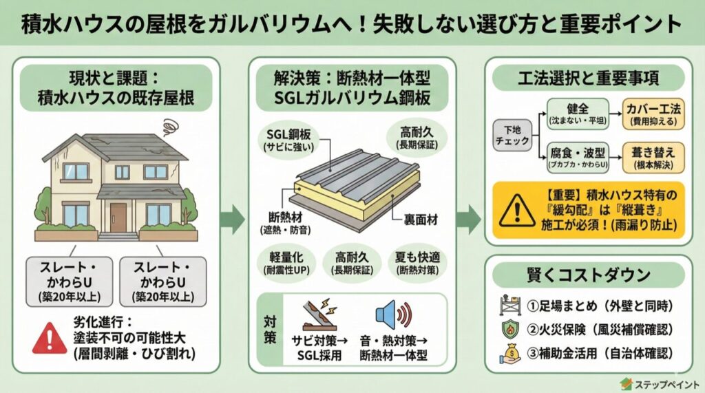 積水ハウスの屋根をガルバリウムへ！失敗しない選び方と重要ポイント
