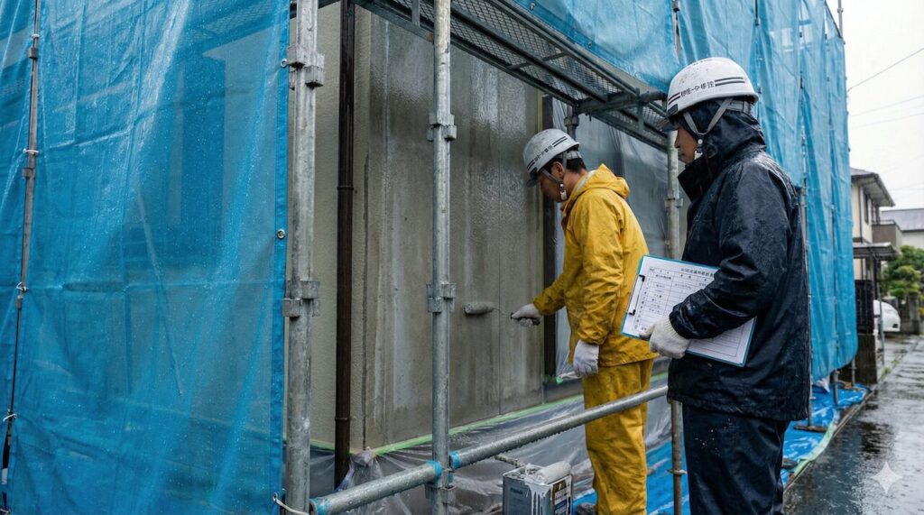 雨が続いて塗料が乾かない時の工期への影響