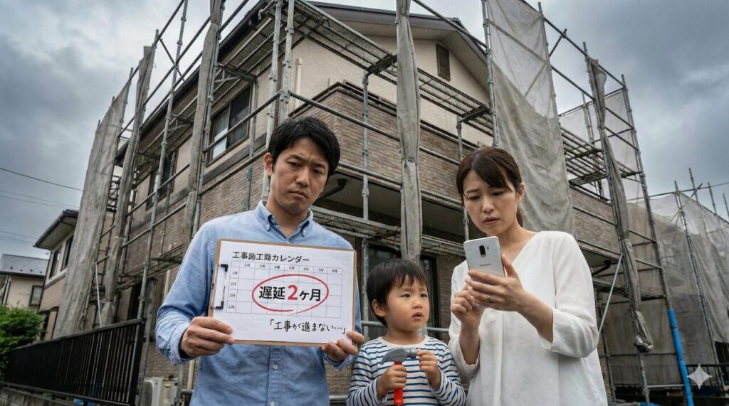 ずっと工事中のまま1ヶ月以上かかるケース