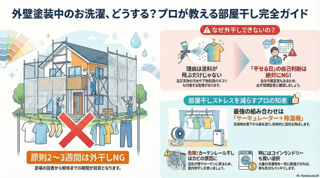 ベランダが使えず洗濯物が干せない悩み