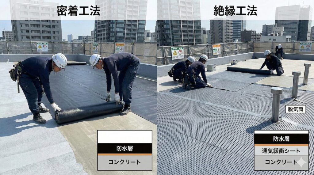 密着工法と絶縁工法の違い