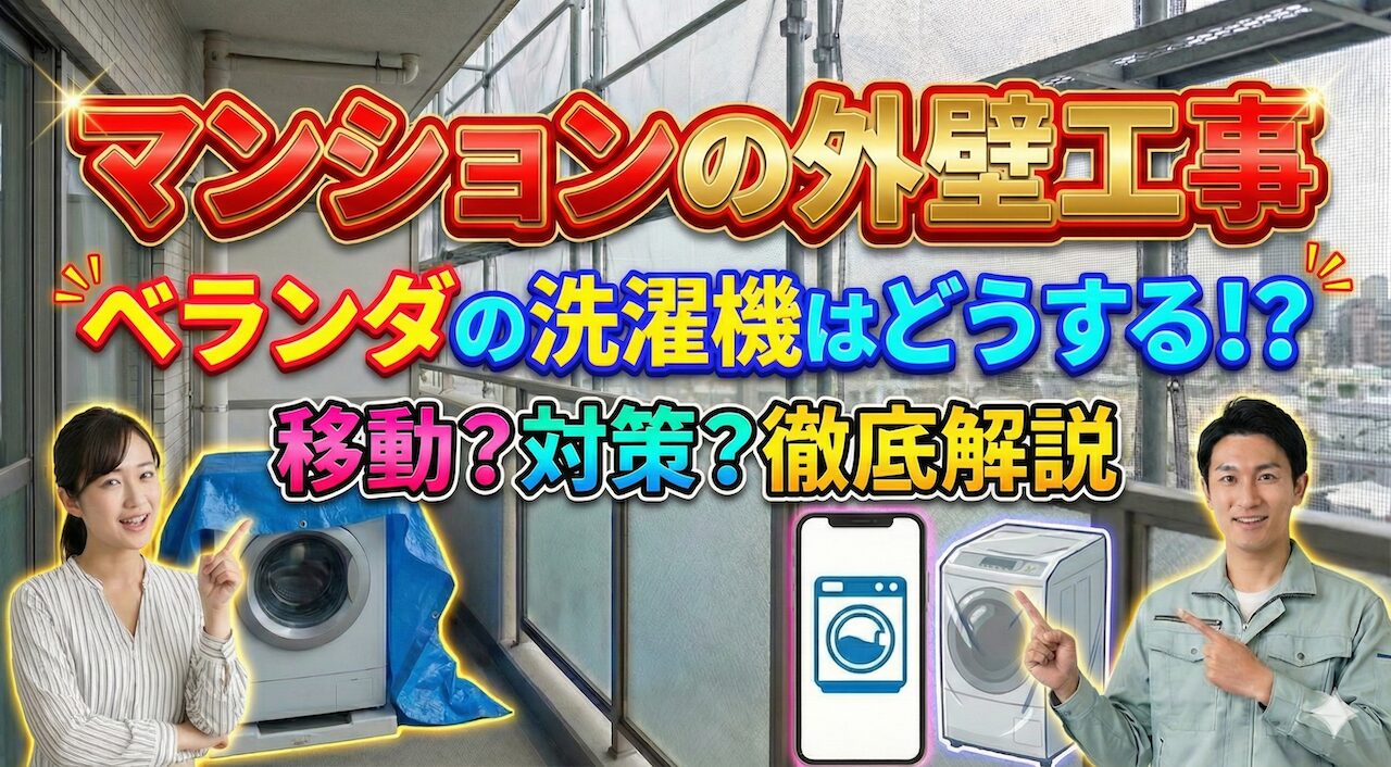 マンションの外壁工事でベランダ洗濯機は使える？移動や対策を徹底解説