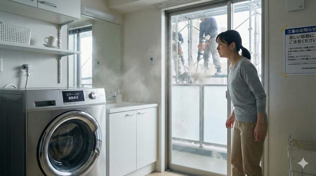 騒音や振動による洗濯機への影響