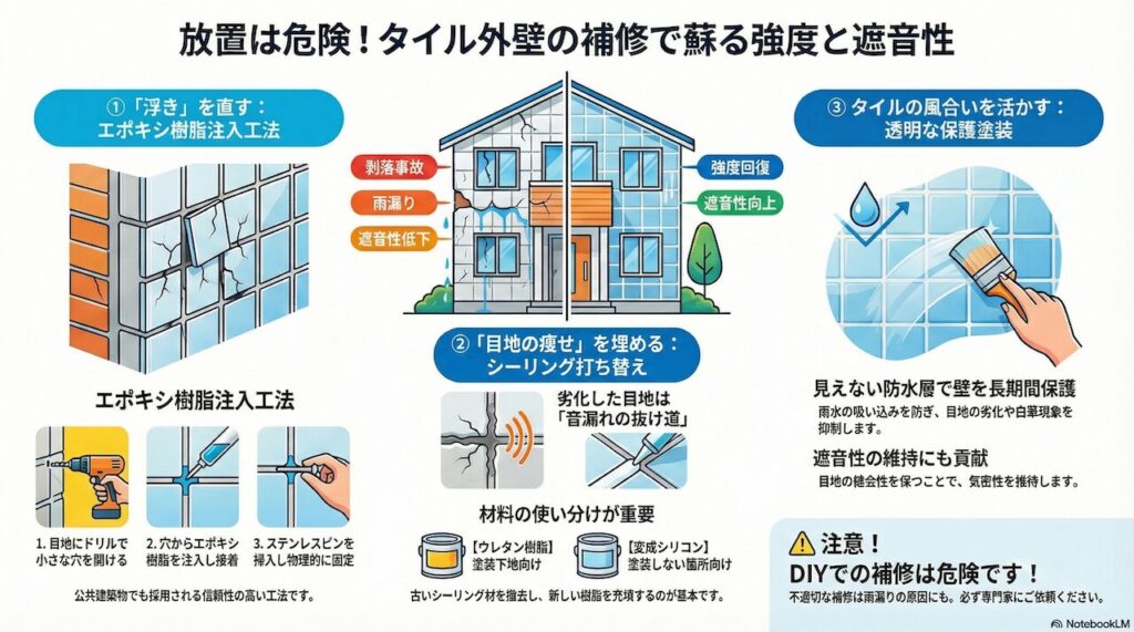塗料やウレタン樹脂による構造の補修