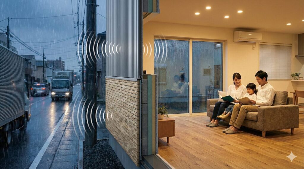 タイル素材の厚みと重さが生む高い遮音効果