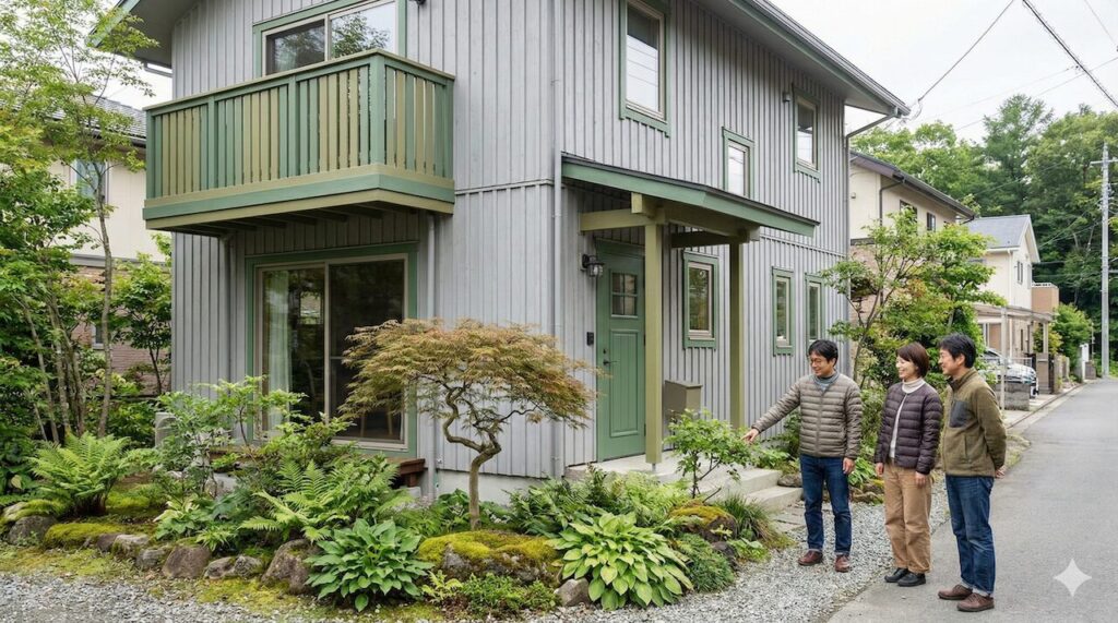 【グレー × 緑】北欧スタイルや植栽が映える個性的配色