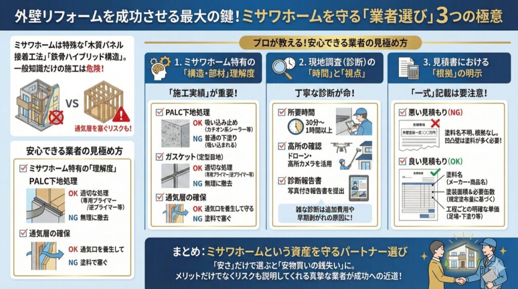 外壁リフォームを成功させる業者の選び方