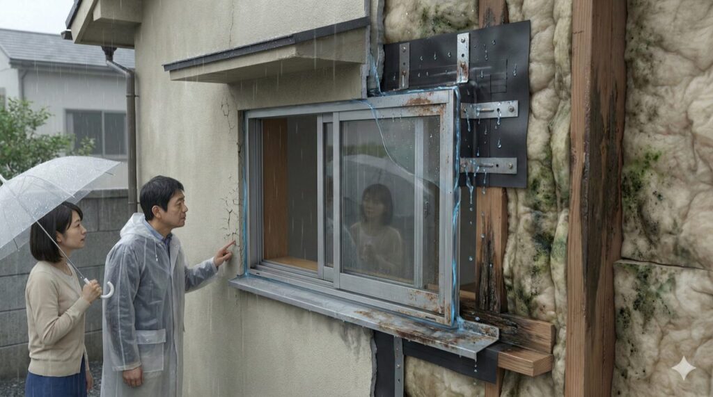 ひび割れや剥がれの原因と隙間からの雨漏りリスク