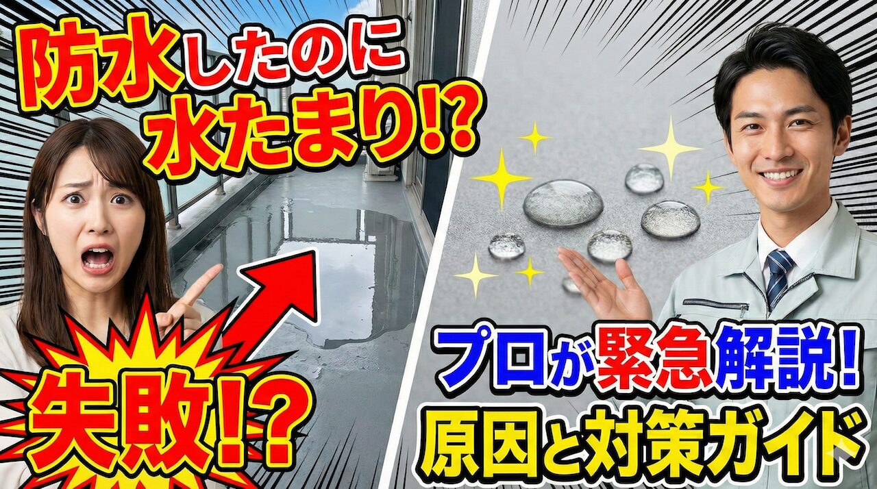 ベランダ防水工事後の水たまりは大丈夫？原因と対策を解説
