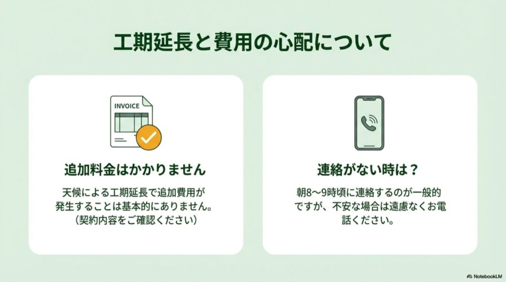 インボイス（請求書）にチェック印があり「追加料金なし」と明記された図解