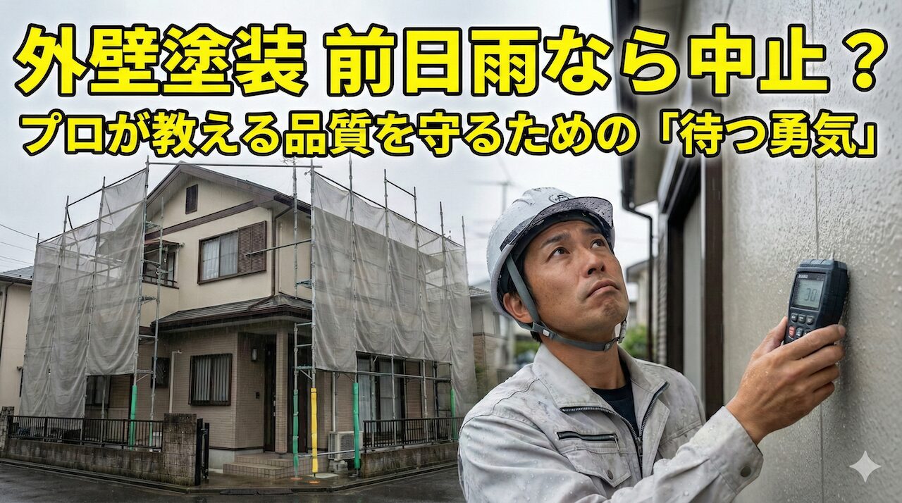 外壁塗装で工事の前日に雨！中止？品質への影響と判断基準