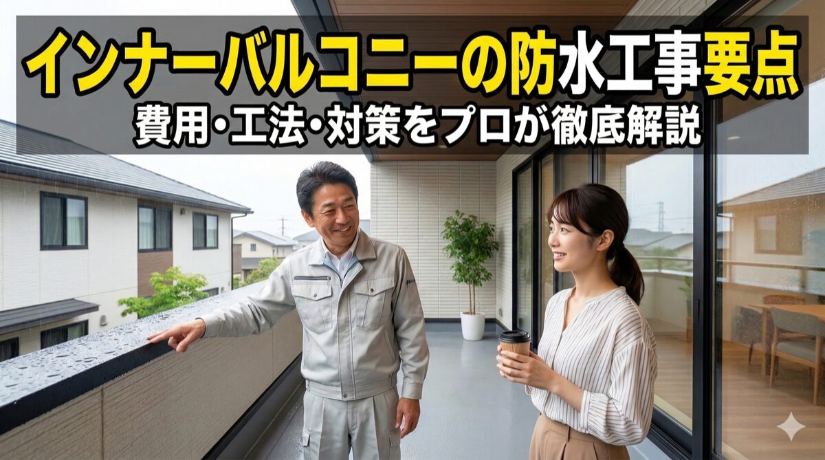 インナーバルコニーの防水工事で雨漏りを防ぐ！費用相場と対策を解説